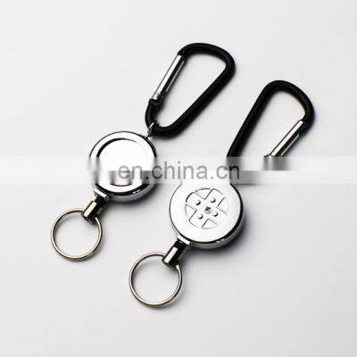 Metal Retractable Badge Reel with Keychain