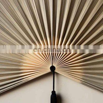 Hot Selling Bamboo Fan Wall Hanging With Black Tassels Cheap Wholesale Made in Vietnam