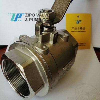 NPT thread two piece cast steel Floating ball valve