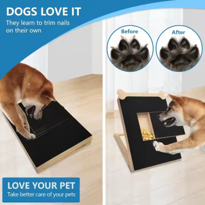 MEOW LOVE Multi-functional Dog Nail Care Tool Large Dog Scraper Treatment Drawer for Easy Nail Sharpening Scissors Pet Bowl Feeder photo-5