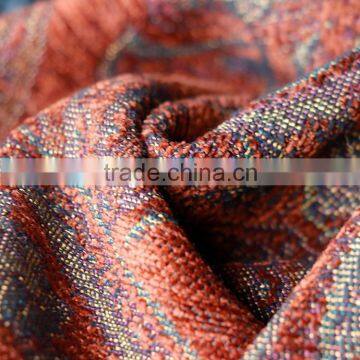 Red Jacquard sofa fabric polyester microfiber fabric