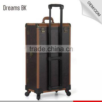 China Factory Supplier OEM Trolley Makeup Beauty Artist Case With Mirror and Wheels photo-4