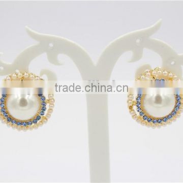 Gold fashion earring newest design pearl earring