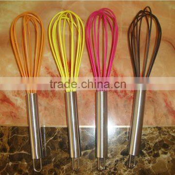 Wholesale 6inch Sauce Beater stainless steel kitchen whisk tools egg beater silicone egg whisk for sale