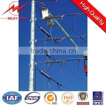 bitumen municipal hot dip galvanized street lighting pole with lamp