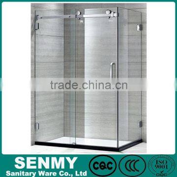 frameless 304 stainless steel double rollers turkish shower cabin