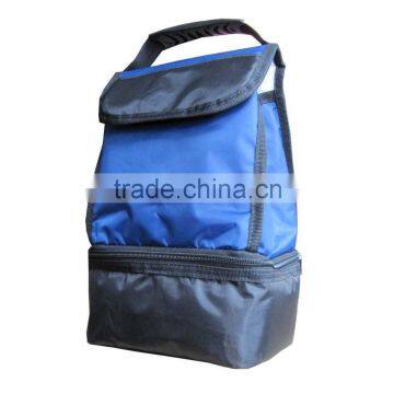 handled style shopping cooler bag with bottom compartment for can