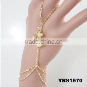 Electroplating Metal Simple Slave Chain Hand Harness Bracelet Ring Jewelry
