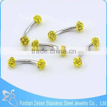 China Manufacturer Piercing Medical Steel Purple Crystal Custom Eyebrow Rings photo-3