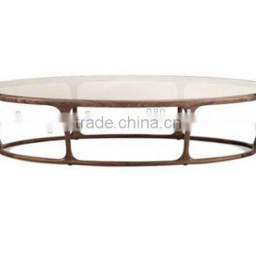 Modern living room furniture Round coffee tables Wood frame glass coffee tables