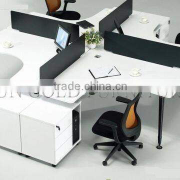 White Desktop and Steel feet Office Workstation with Vice Cabinet(SZ-WSL321)