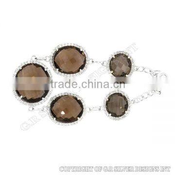 Smoky Quartz Bracelet Sterling Silver,gemstone Bracelets,silver Bracelets,sterling Silver Jewelry Wholesale Supplies photo-2