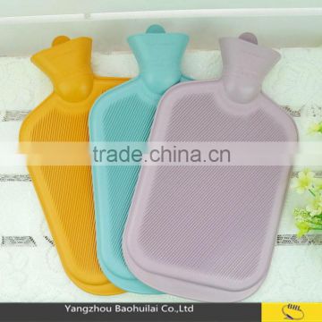 good cheap colorful natural rubber hot water bottle purple/blue/yellow