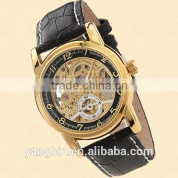 High Quality Automatic Movement electroplanting Gold Wrist Watch