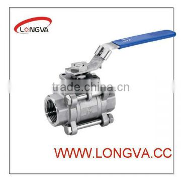 Sanitary stainless steel 3pcs female ball valve