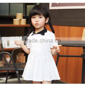 college style cotton children girl dress summer short sleeves baby girl dress OEM service