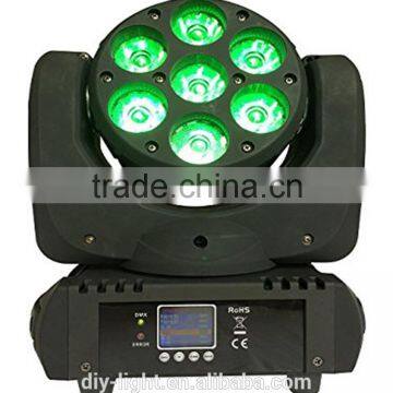 7pcs 12W 4in1 LED Mini Moving Head Beam Wash Light Disco Stage Effect Lighting photo-3