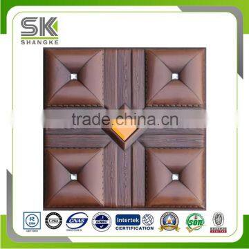Interior Applicate Classical PU Artificial Leather Decorative Panel For Wall