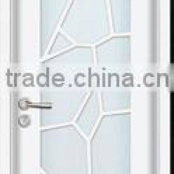 New design CE timber interior door leaf with glass white door