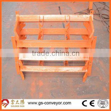 30deg Support red roller bracket,red conveyor-idler bracket,three rollers supported brackets