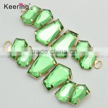 Keering green acrylic stones alloy bikini connector WCK-959