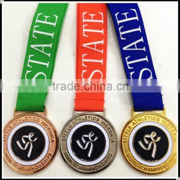 Factory custom metal sports medal with ribbon