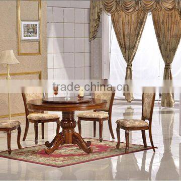 Wood round dining table hotel table hand carved Chinese furniture