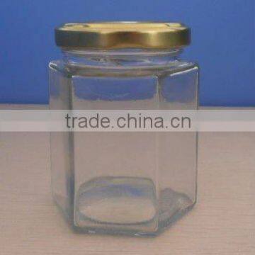 190ml Hexagonal Glass Jars,Food Grade Glass Jars