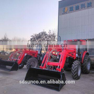 4 in 1 bucket front loader Wheeled Tractor 90 hp 4WD tractor,YTO-904 Tractors front loader