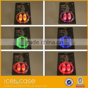 Light up plastic tips on shoelace in shoelaces 3m reflective rope shoelaces