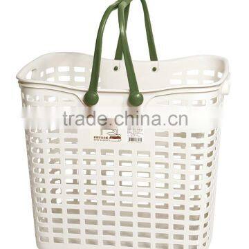 Durable plastic laundry basket