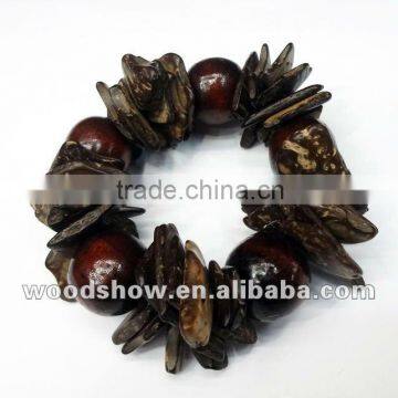 Natural Handmade Bangle Wood Beads Bangle, Wood Bracelet