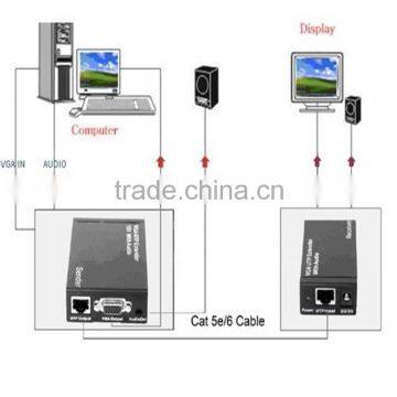 300m VGA Extender With Audio VGA UTP Extender 1x1 With Audio Over Cat5e/6 up to 300M With Power Supply photo-6