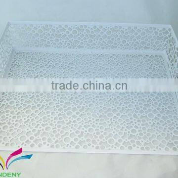 China Manufacturer Free Sample Tabletop Embossing Single Tier Metal Document Tray for Office photo-3