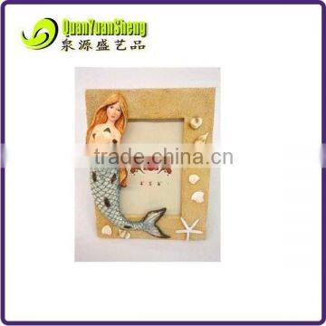 Polyresin mermaid picture frame for wedding souvenir