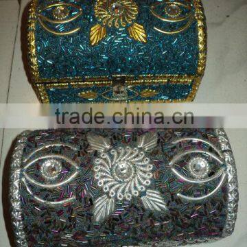 new hand made beaded big ewellery boxes sets 2 pcs