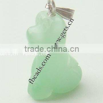 19x13x8mm Green Animal Cats Eye Pendants