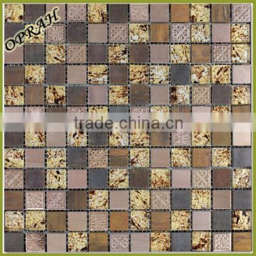 foshan factory new glass metallic mosaic tile style