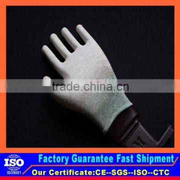 China Fabrication industry esd glove Electronic products processing esd glove PC assembly esd PU palm fit work glove for sale