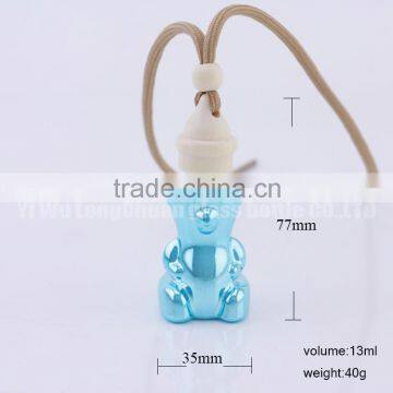 13ml Laser Bear Shaped Mini Empty Glass Aroma Vial Pendant Auto Perfume Bottles