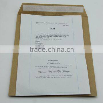 2016 China wholesale printing custom size A4 paper kraft envelope