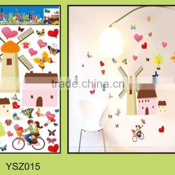 kids custom home decoration 3D pvc wall sticker ,self adhesive removable kitchen wall sticker,bedroom wall sticker