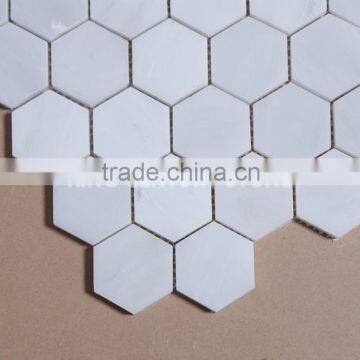 century design hot sale oriental white hexagon mosaic tile for bathroom floor