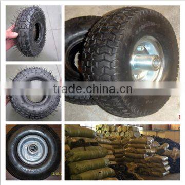 Made in china small pneumatic rubber wheel for hand trolley with metal rim