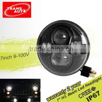 7inch Black Jeep Wrangler LED Headlight For Jeep Wrangler JK/TJ/LJ/CJ