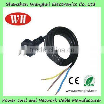 Black 3 Pin Rubber Australia Power Cord for Household Appliance