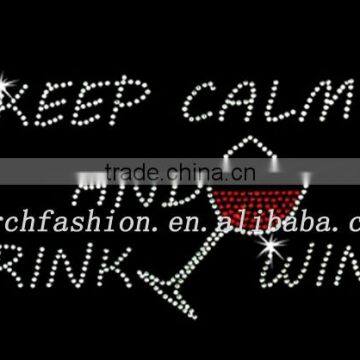 Keep Calm Series Rhinestone Motif Iron ons