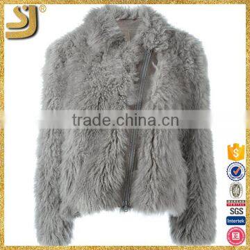 Beautiful zipper warm winter ladies fashion mink fur coat, high quality fur coat women