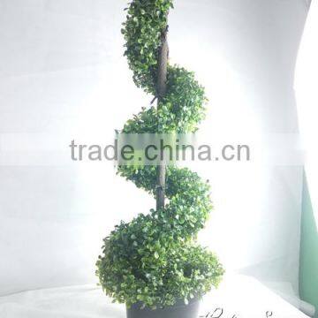 Artificial ornamental plants big trees boxwood topiary spiral tree for dec