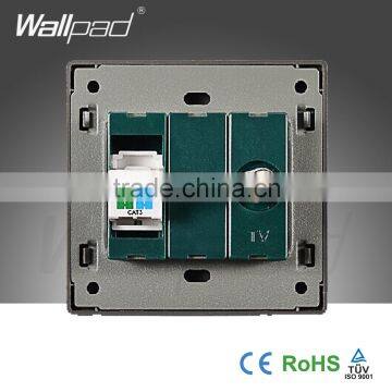 2015 China Hot Sale Wholesaler Wallpad Luxury Wall Light Switch Panel TV+TEL Socket